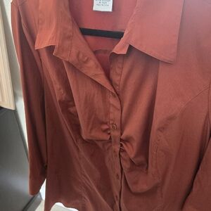 Fred David Women's Terracotta Button-Down Shirt